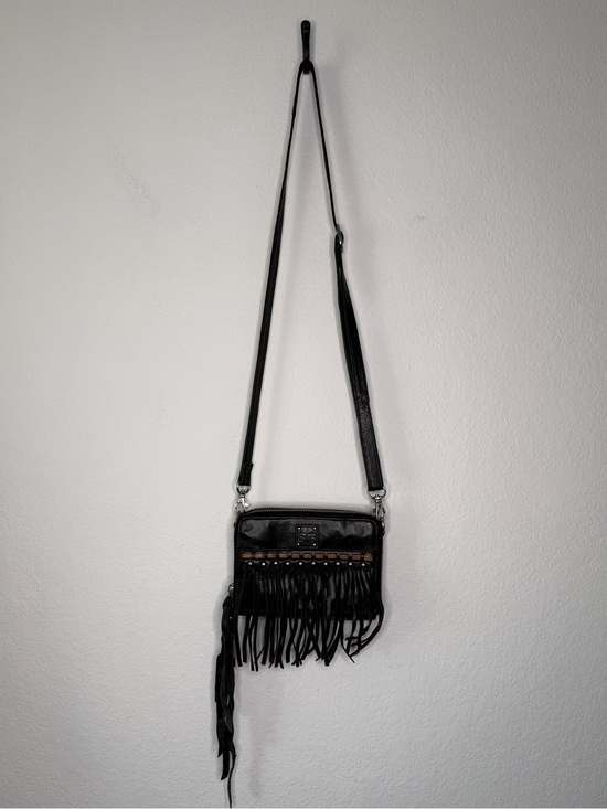 STS Ranchwear Handbags - STS Ranchwear Black Fringe Crossbody Wallet Bag Stud Accents OS